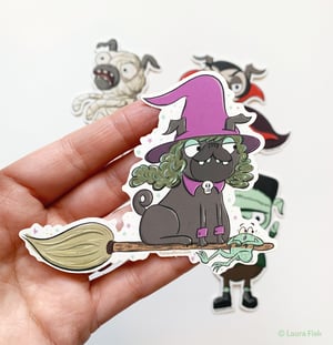 Image of Spooky Halloween Pug Stickers