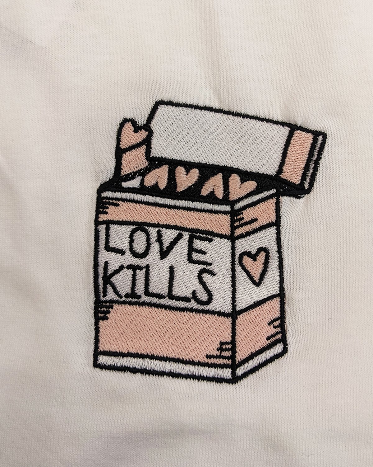 Image of CATCALL 'Love Kills' Embroidered T-Shirt in WHITE