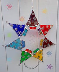 Image 1 of Christmas Tree Star Wreath Rainbow Colours