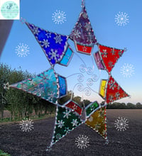 Image 2 of Christmas Tree Star Wreath Rainbow Colours