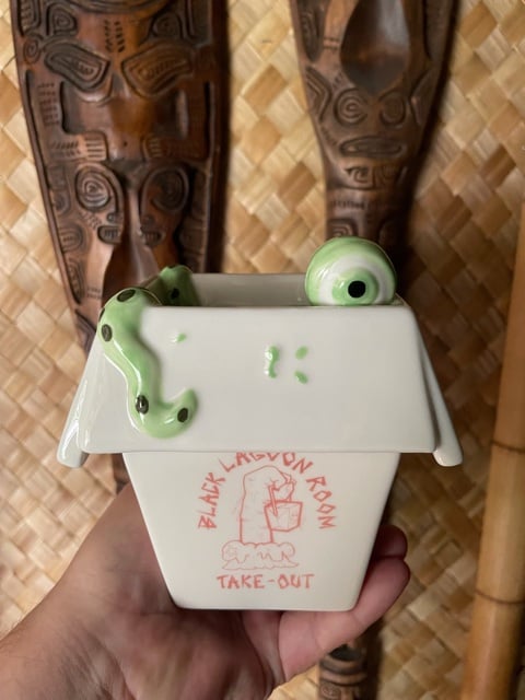 CREATURE FROM THE CRAB RANGOON "Wasabi" Open Edition 11oz 2-Piece Tiki Mug + Extras