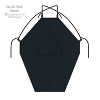 Image 2 of Black Canvas Kite-Shape Apron, Adjustable Crossback, Kangaroo Pocket, Unisex. No22