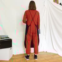 Image 3 of Black Canvas Kite-Shape Apron, Adjustable Crossback, Kangaroo Pocket, Unisex. No22