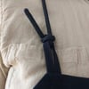 Black Canvas Kite-Shape Apron, Adjustable Crossback, Kangaroo Pocket, Unisex. No22