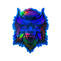 Party Wolf holographic sticker
