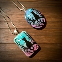 Image 2 of Starry Night Cat Resin Pendant - Rectangle