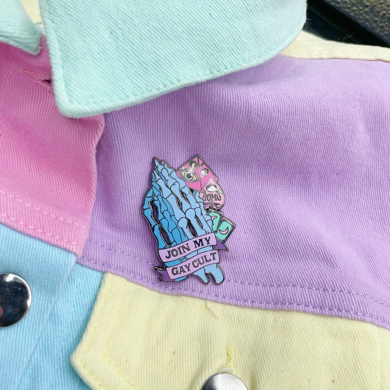 Image of Join My Gay Cult Enamel Pin