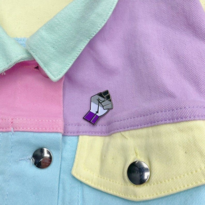 Image of Asexual Pride Flag Enamel Pin