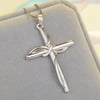 Embellished silver cross necklace