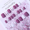 24pcs Solid Reusable Detachable Fake Matte Tips Press On Nail Medium Long Flat Fully Paste Into Nail