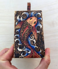 Image 4 of Koi Fish Decorative Miniature Wooden Purse for Small Trinkets, Jewelry, Heirlooms, and more