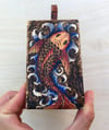 Koi Fish Decorative Miniature Wooden Purse for Small Trinkets, Jewelry, Heirlooms, and more