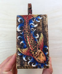 Image 5 of Koi Fish Decorative Miniature Wooden Purse for Small Trinkets, Jewelry, Heirlooms, and more