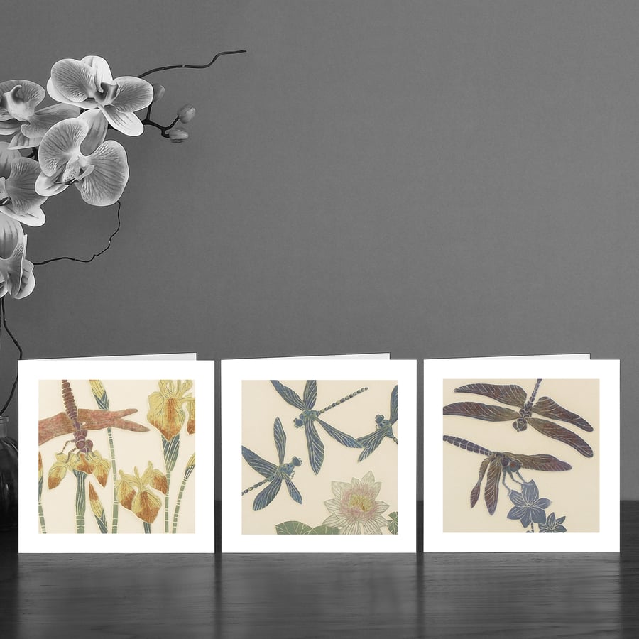 Image of Three Dragonfly Art Cards 