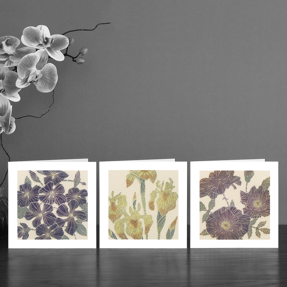 Image of Three Flower Art Cards 