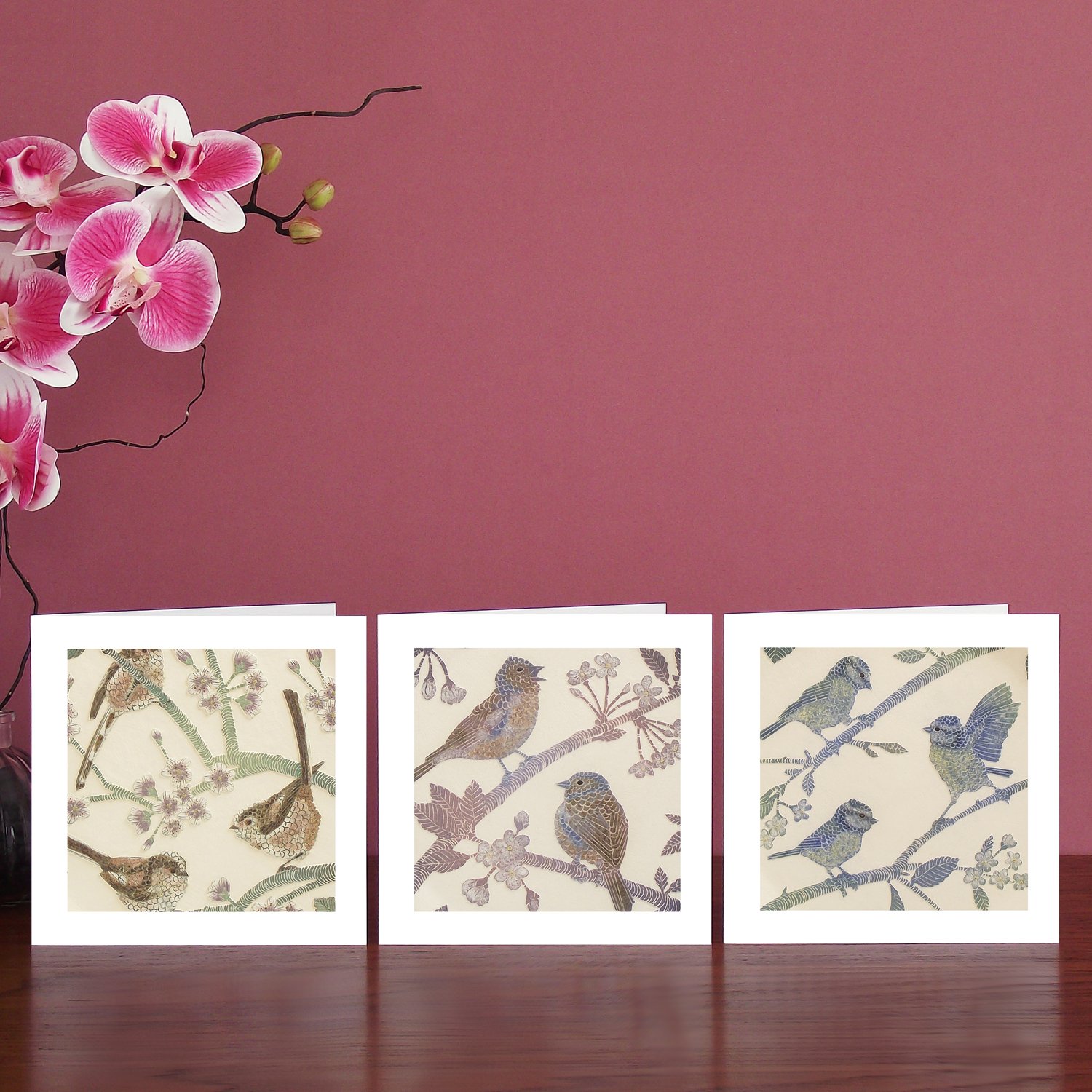 Image of Three Garden bird Art Cards 