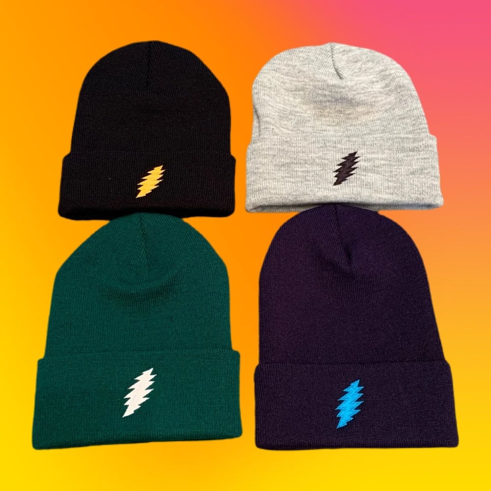 Image of Bolt Embroidered Beanies!