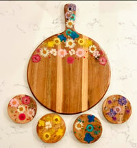 Image 1 of  Made to Order Pressed Flower Board and Coaster Set