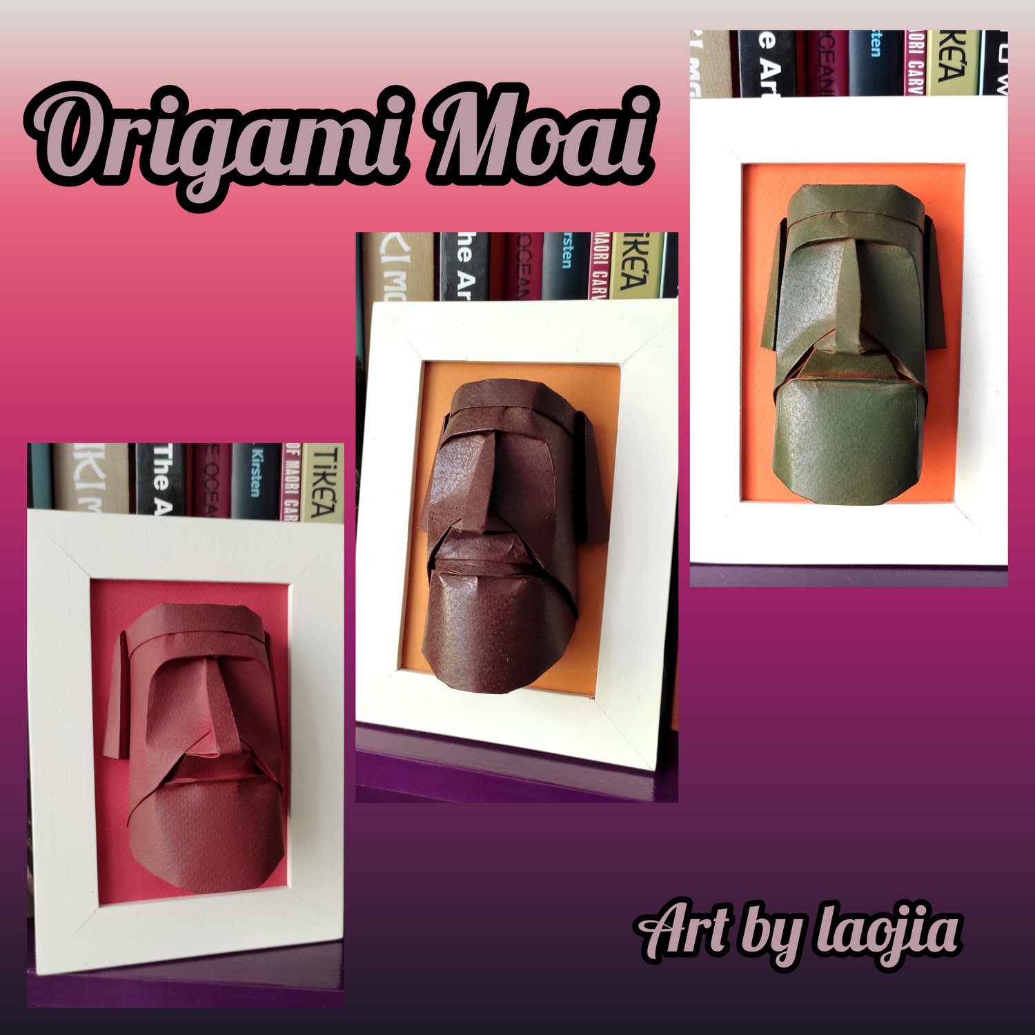 Image of FRAMED ORIGAMI MOAI