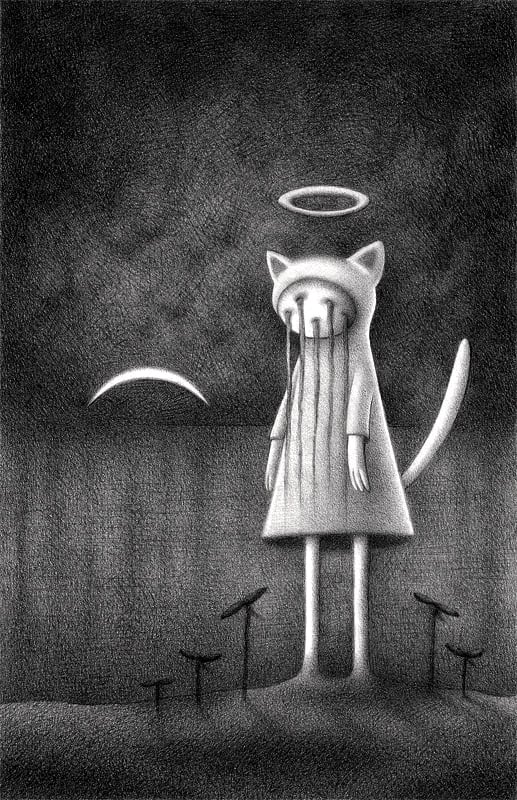 "Nighttime Halo Kitty" art print