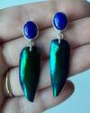 Lapis Lazuli & Jewel Beetle Earrings