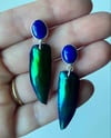 Lapis Lazuli & Jewel Beetle Earrings