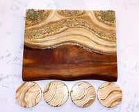 Made to Order Geode Rectangular Board and Coaster Set