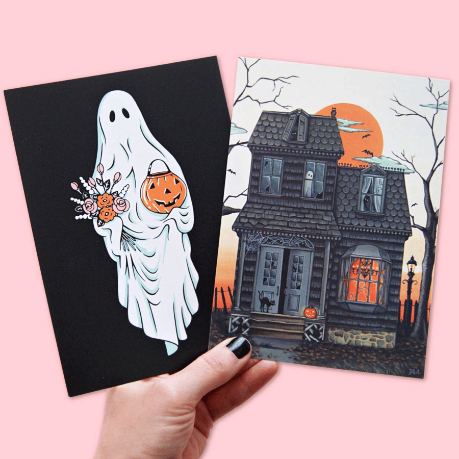 Image of Halloween 5x7 print pack.  Set of 2