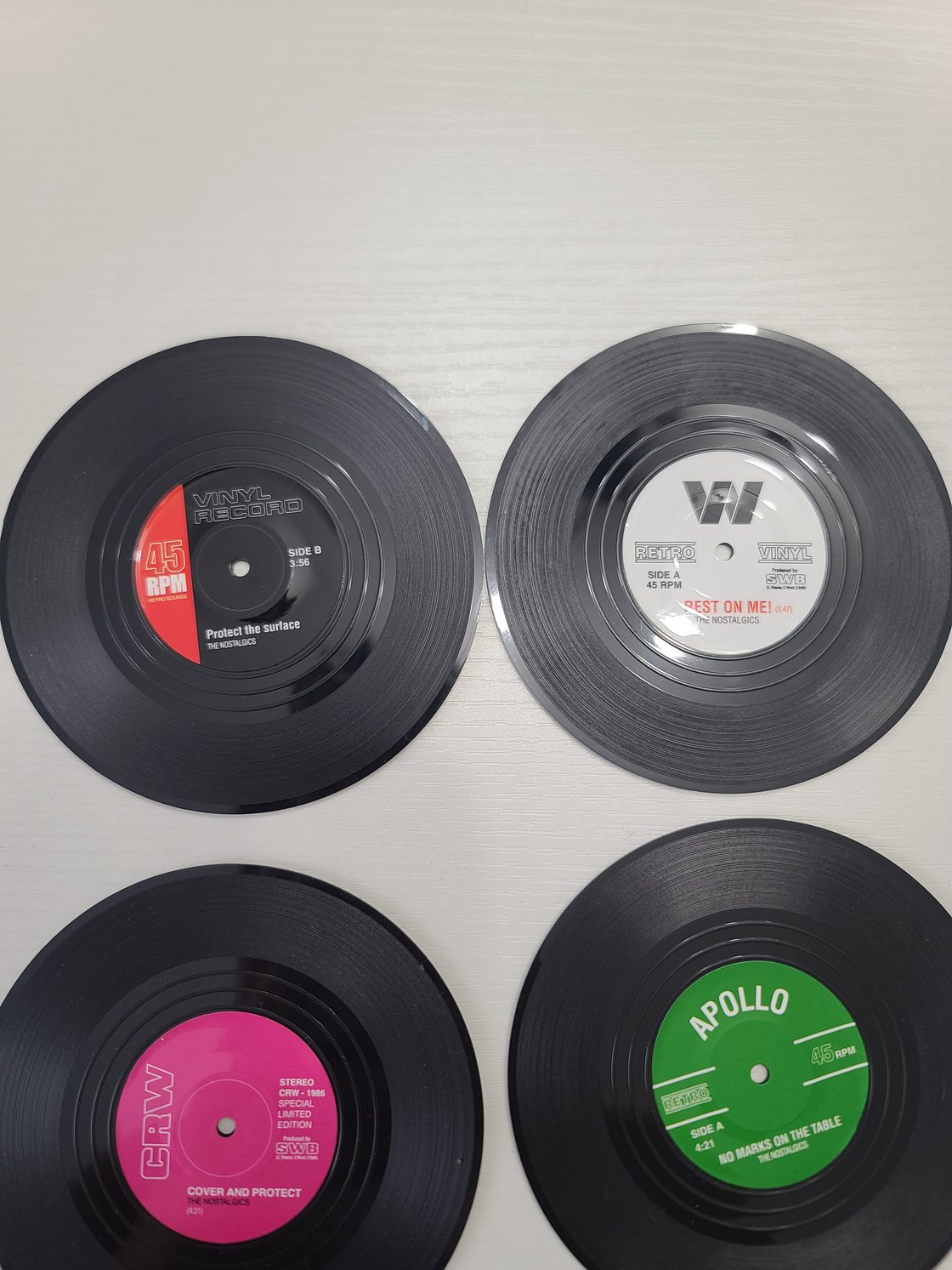 Image of 4 Pack Of Vinyl Disc Coasters