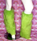 Image of Lime Green Fluffy Legwarmers//Fluffies/Boot Covers/ Raver/Gogo