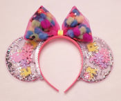 Image of Pink headband vinyl glitter sparkle Confetti Mouse Ears