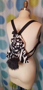 Image of Zebra Print Drawstring Backpack/Festival Backpack/Rave Backpack/Burning Man Backpack/Kawaii Backpack