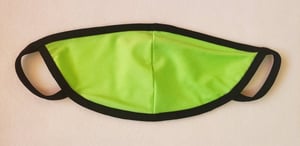 Image of Adult/Teen Lime Green and Black Spandex Face Mask/Dust Mask/Eco-Friendly Mask/Travel Mask