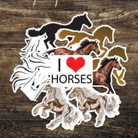 Image 1 of I love Horses Stickers (10 Pack)