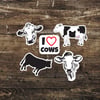 I love Cows Stickers (5 Pack)