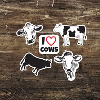 Image 1 of I love Cows Stickers (5 Pack)