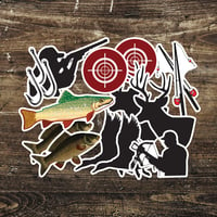 Image 1 of Hunting and Fishing Enthusiast Stickers (15 Pack)