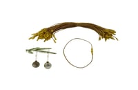 100 Christmas Ornament String Hangers with Snap Fastener Metallic Gold