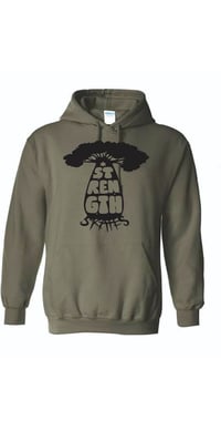 Bubble logo of the Strength Tree Of Life military green hoodie