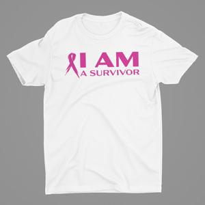 Image of Unisex I AM A Survivor Short & Long Sleeve T-Shirt in Black, Pink or White