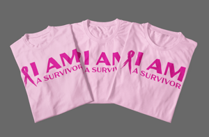 Image of Unisex I AM A Survivor Short & Long Sleeve T-Shirt in Black, Pink or White