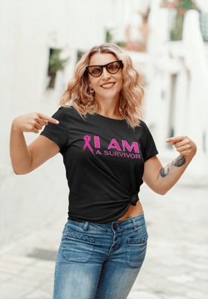 Image of Unisex I AM A Survivor Short & Long Sleeve T-Shirt in Black, Pink or White