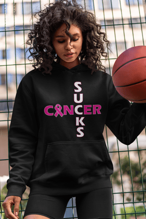 Image of Unisex Cancer Sucks Hoodie in Black, Pink or White