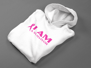 Image of Unisex I AM A Survivor Hoodie in Black, Pink or White