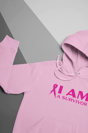 Image of Unisex I AM A Survivor Hoodie in Black, Pink or White