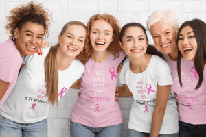 Image of Unisex We Wont Be Stopped Breast Cancer T-Shirt in Black, Pink, or White