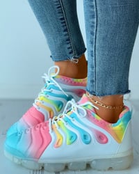 Image 1 of Multi-Color Block Lace Up Sneaker 