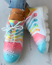 Image 2 of Multi-Color Block Lace Up Sneaker 