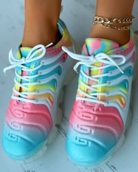 Image 4 of Multi-Color Block Lace Up Sneaker 