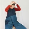 Split Leg Two-Tone Denim Apron with Asymmetric Bib and Crossback. For Potters & Makers No16:6